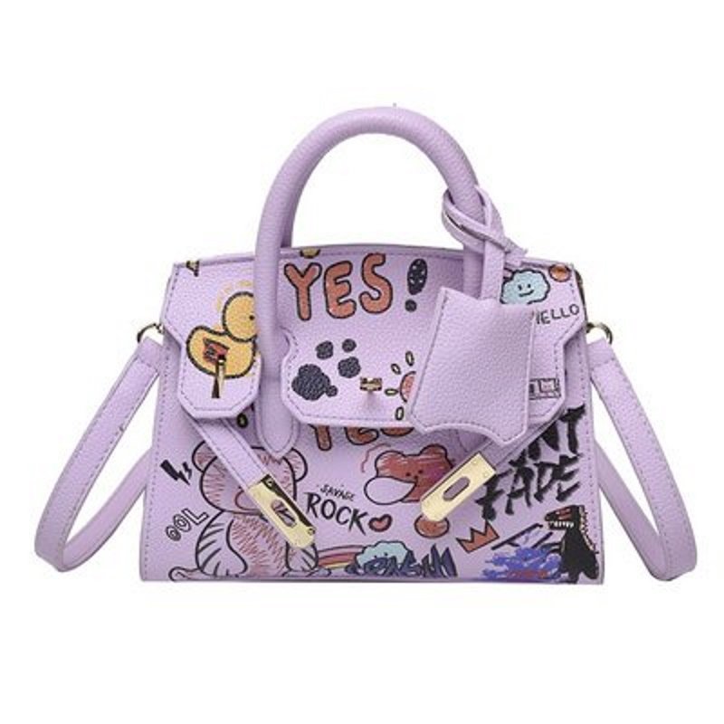 画像3:  Pop graphic tote shoulder bag  レザーポップグラフィック トートショルダーバッグ (3)