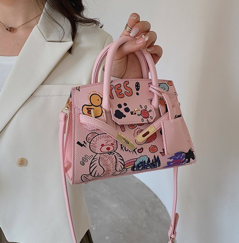 画像6:  Pop graphic tote shoulder bag  レザーポップグラフィック トートショルダーバッグ (6)