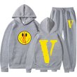 画像4: Mens Womens Big V Print Smiley setup Hoodie and Pants Set 　ユニセックス男女兼用ビッグV&スマイリープリント セットアップ スウェットフーディ＆パンツセット (4)