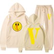 画像2: Mens Womens Big V Print Smiley setup Hoodie and Pants Set 　ユニセックス男女兼用ビッグV&スマイリープリント セットアップ スウェットフーディ＆パンツセット (2)