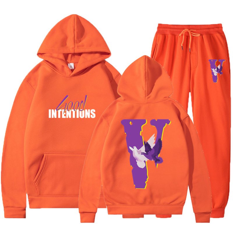 画像8: big V flying pigeon setup Hoodie and Pants Set  ユニセックス男女兼用ビッグV&ピジョン鳩プリント セットアップ スウェットフーディ&パンツセット (8)