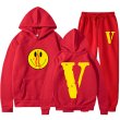 画像10: Mens Womens Big V Print Smiley setup Hoodie and Pants Set 　ユニセックス男女兼用ビッグV&スマイリープリント セットアップ スウェットフーディ＆パンツセット (10)