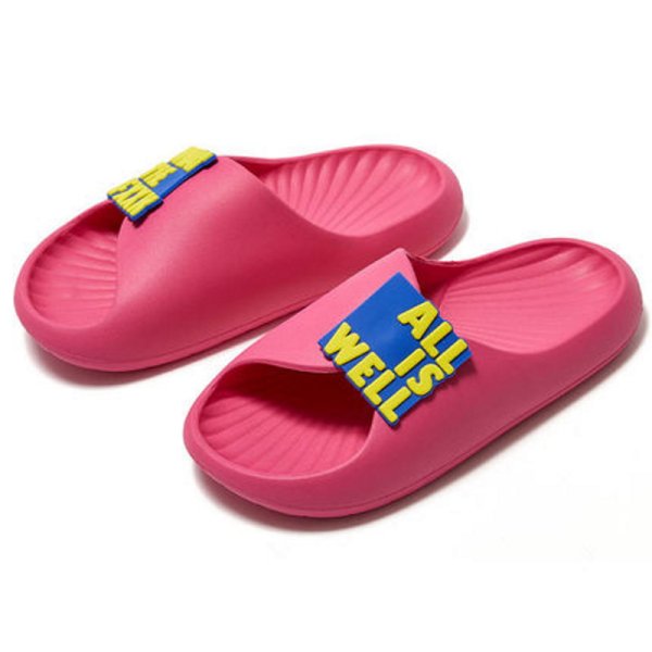 画像1: unisex all is well flip flops soft bottom sandals slippers  男女兼用ロゴプラットフォーム フリップフロップ  シャワー ビーチ サンダル  (1)