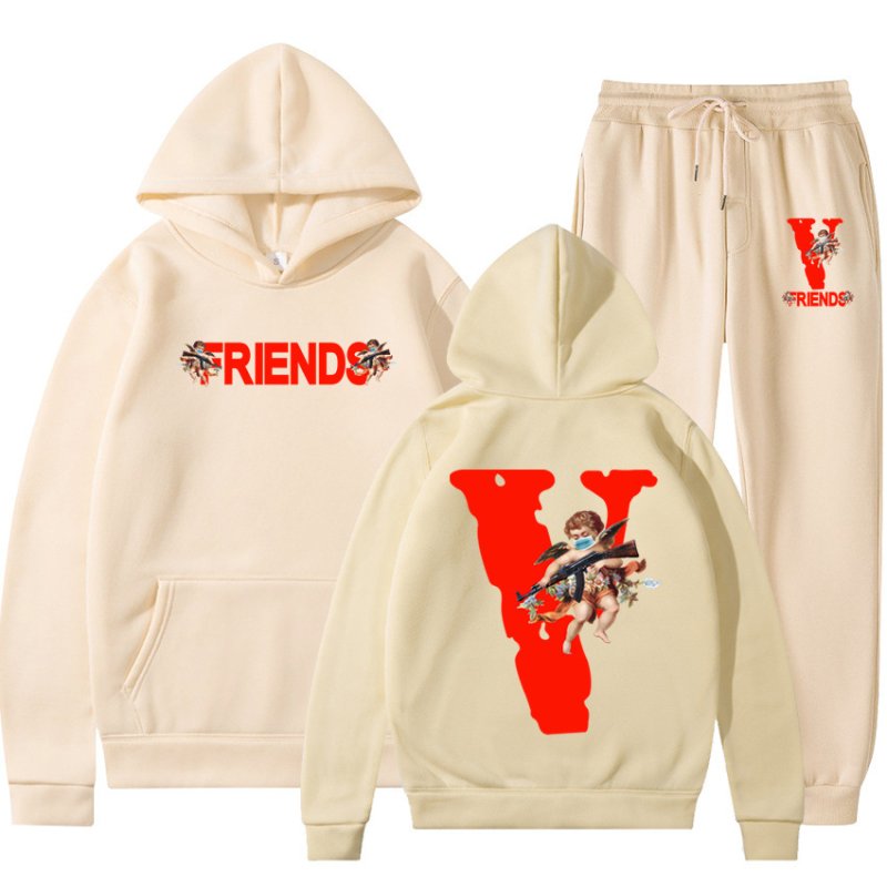 画像4: VLONE FRIENDS angel big V setup Hoodie and Pants Set 　ユニセックス男女兼用VLONEFRIENDSエンジェルビッグVプリント セットアップ スウェットフーディ＆パンツセット (4)