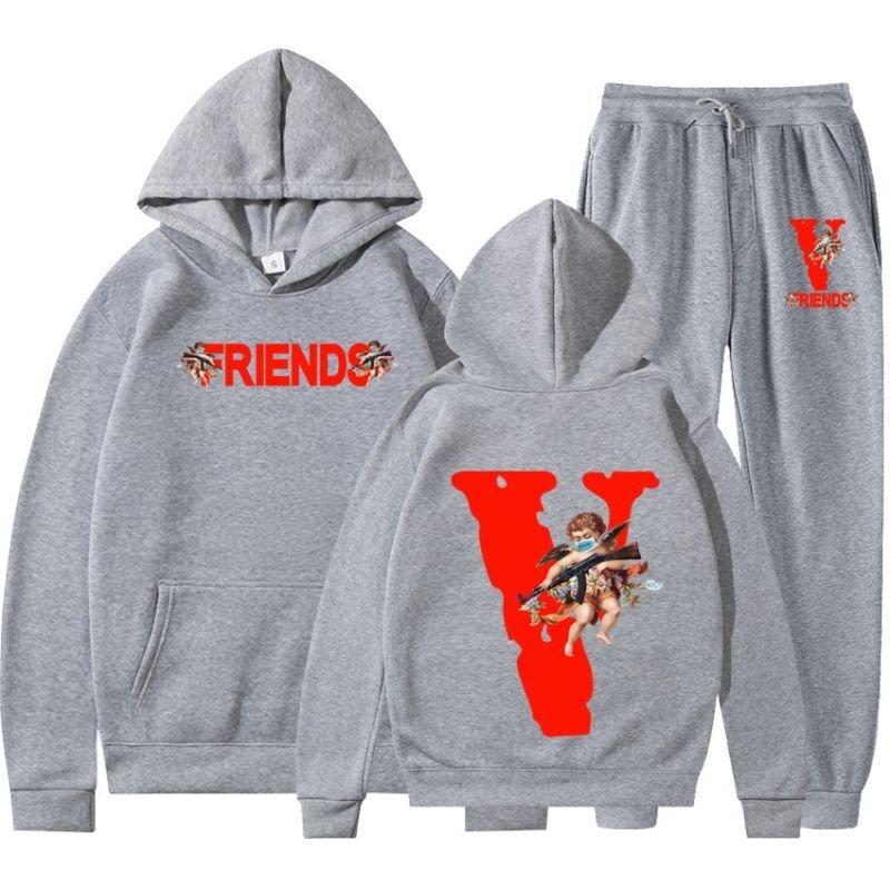 画像6: VLONE FRIENDS angel big V setup Hoodie and Pants Set 　ユニセックス男女兼用VLONEFRIENDSエンジェルビッグVプリント セットアップ スウェットフーディ＆パンツセット (6)