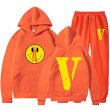 画像13: Mens Womens Big V Print Smiley setup Hoodie and Pants Set 　ユニセックス男女兼用ビッグV&スマイリープリント セットアップ スウェットフーディ＆パンツセット (13)