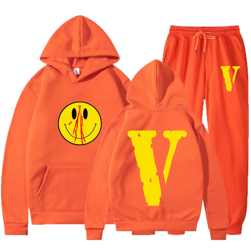 画像13: Mens Womens Big V Print Smiley setup Hoodie and Pants Set  ユニセックス男女兼用ビッグV&スマイリープリント セットアップ スウェットフーディ&パンツセット (13)