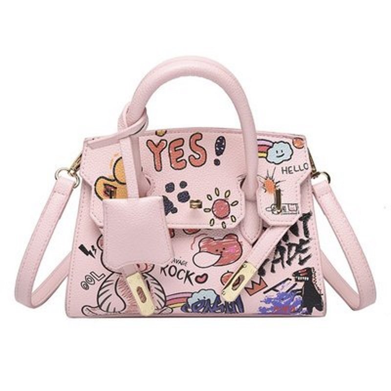 画像2:  Pop graphic tote shoulder bag  レザーポップグラフィック トートショルダーバッグ (2)