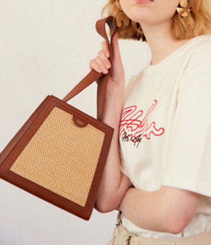 画像4: Western style one-shoulder diagonal bag shoulder tote bag  ウエスかごタンスタイル籠かごトートショルダーバッグ (4)