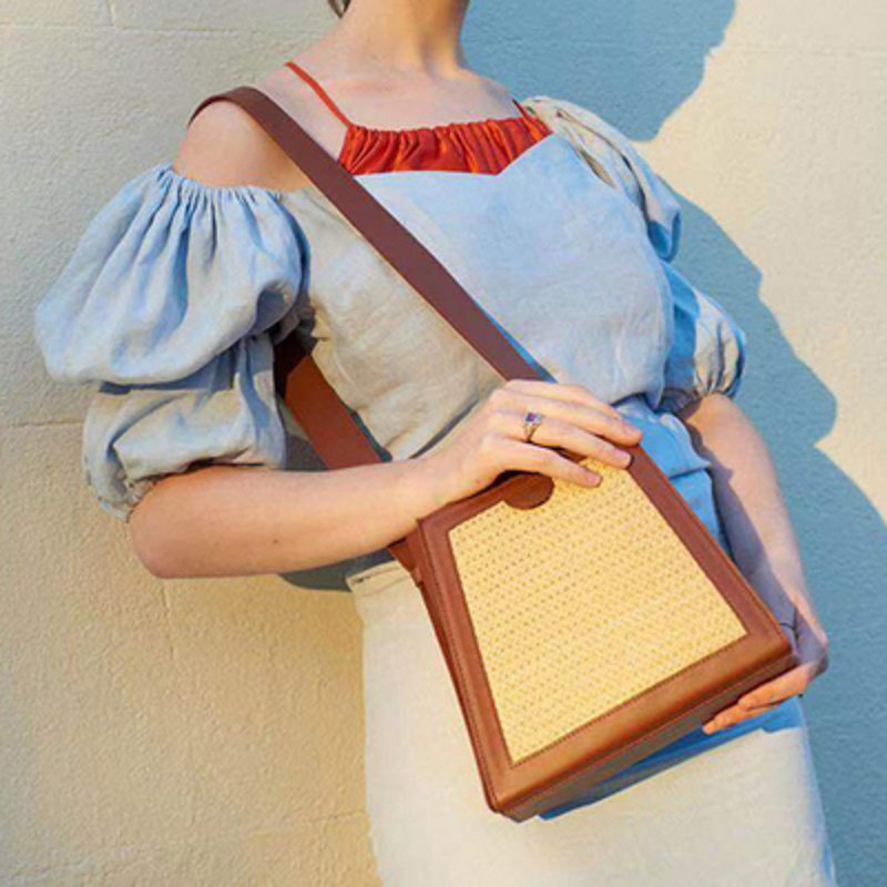 画像2: Western style one-shoulder diagonal bag shoulder tote bag  ウエスかごタンスタイル籠かごトートショルダーバッグ (2)