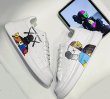 画像3:  kaws & Darth Vader Graphicsleather lace-up sneakers　男女兼用カウズ＆ダースベーダーグラフィックレザーレースアップスニーカー (3)