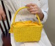 画像5: Square straw bag  one handle bag  tote bag　 スクエア籠かごワンハンドルトートショルダーバッグ (5)