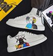 画像4:  kaws & Darth Vader Graphicsleather lace-up sneakers　男女兼用カウズ＆ダースベーダーグラフィックレザーレースアップスニーカー (4)