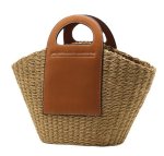 画像1: woven cabbage basket bag  tote bag　 キャベツバスケット籠かごトートバッグ ビーチバッグ (1)