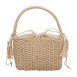 画像1: Square straw bag  one handle bag  tote bag　 スクエア籠かごワンハンドルトートショルダーバッグ (1)