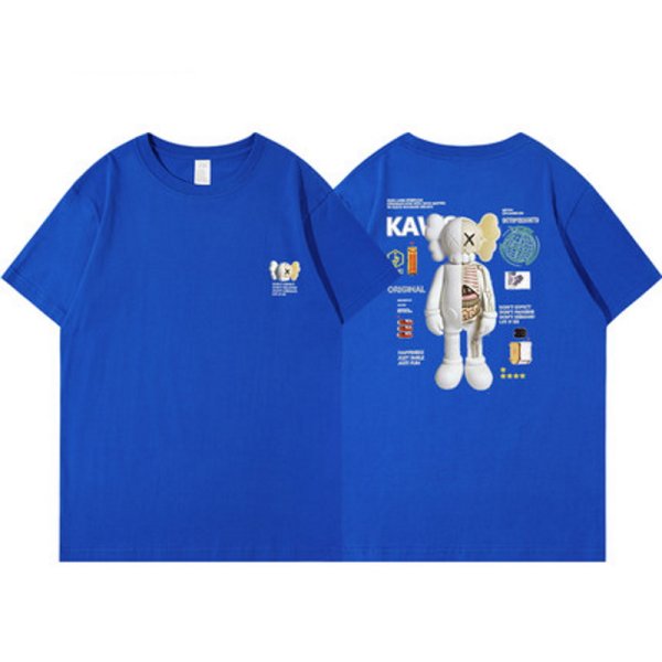 画像1: kaws Human body model short sleeve  t-shirts  　ユニセックス 男女兼用カウズハーフヒューマンボディプリントTシャツ (1)