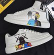 画像7:  kaws & Darth Vader Graphicsleather lace-up sneakers　男女兼用カウズ＆ダースベーダーグラフィックレザーレースアップスニーカー (7)