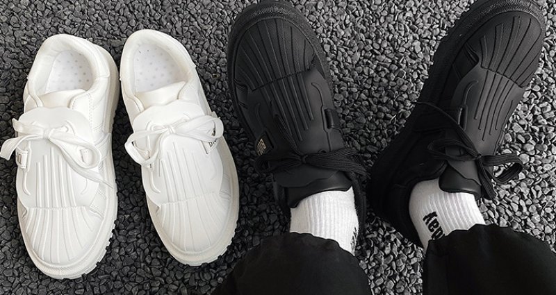 画像5: men's shell head lace-up sneakers  男女兼用ユニセックス レザーレースアップシェルヘッドスニーカー (5)