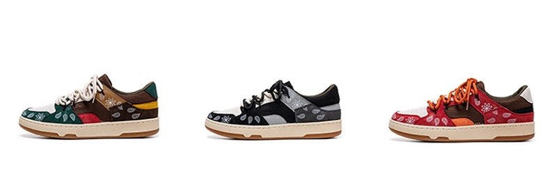 画像4: Paisley colorful lace-up sneakers  男女兼用ユニセックス ペイズリーカラフル レースアップスニーカー (4)