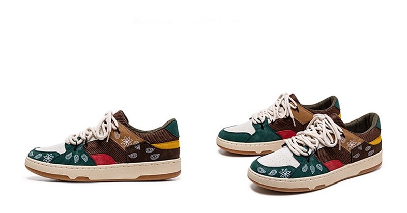 画像5: Paisley colorful lace-up sneakers  男女兼用ユニセックス ペイズリーカラフル レースアップスニーカー (5)