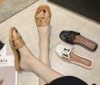 画像3: Flat leather sandals slippers  　フラットレザーサンダル スリッパ    (3)