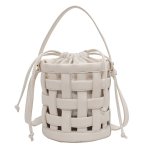 画像2: Woven bucket bagTote shoulder Bag 　編み込みレザーバケットショルダートートバッグ (2)