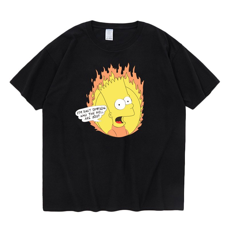 画像2: im bart simpson who the hell are you printing t-shirts  　ユニセックス 男女兼用ヘル バートシンプソンプリントTシャツ (2)
