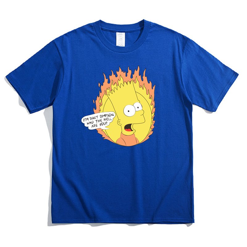 画像4: im bart simpson who the hell are you printing t-shirts  　ユニセックス 男女兼用ヘル バートシンプソンプリントTシャツ (4)