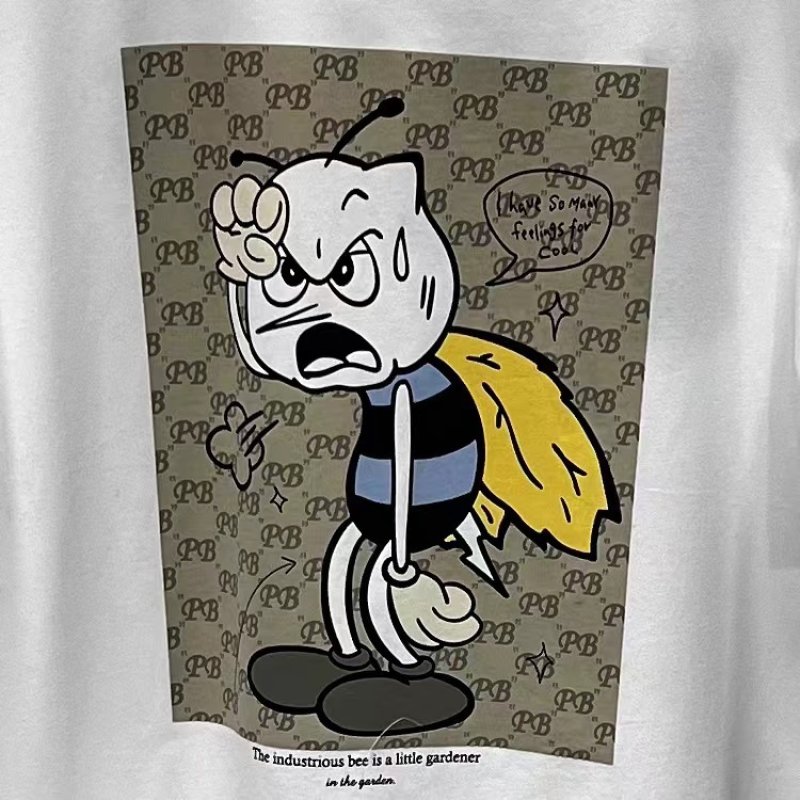 画像3: Shortness of breath bee printing t-shirts   ユニセックス 男女兼用ヒヤヒヤ息切れビー 蜂プリントTシャツ (3)