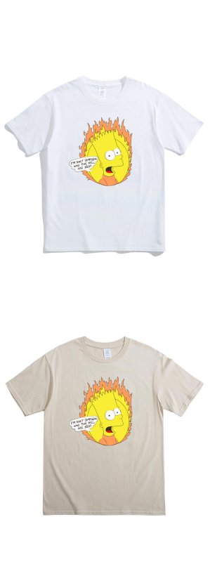 画像9: im bart simpson who the hell are you printing t-shirts  　ユニセックス 男女兼用ヘル バートシンプソンプリントTシャツ (9)