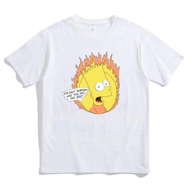 画像3: im bart simpson who the hell are you printing t-shirts  　ユニセックス 男女兼用ヘル バートシンプソンプリントTシャツ (3)