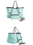 画像15: Wet material Punched Neoprene Tote shoulder Bag 　ウエットネオプレーンショルダートートバッグ ママバッグ (15)