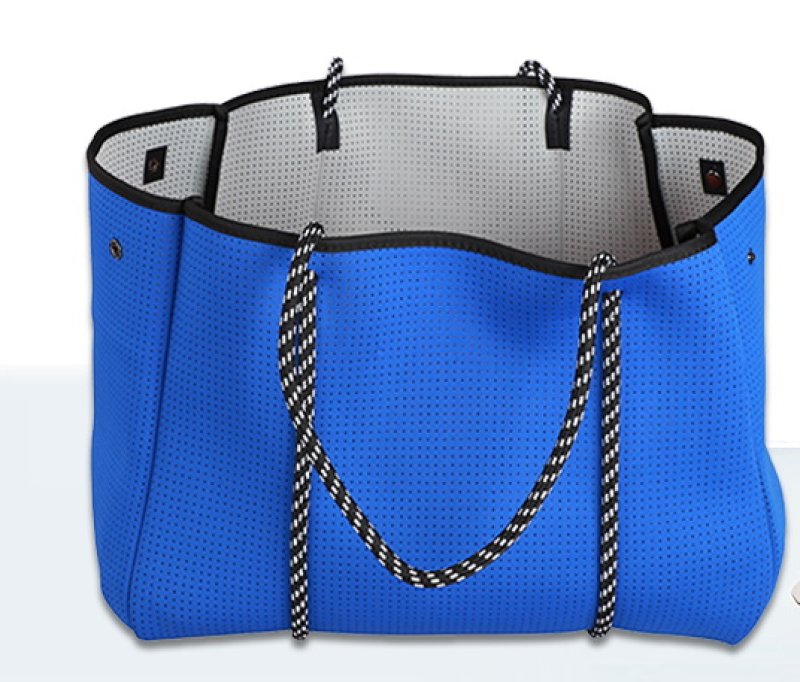 画像11: Wet material Punched Neoprene Tote shoulder Bag  ウエットネオプレーンショルダートートバッグ ママバッグ (11)