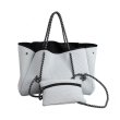 画像5: Wet material Punched Neoprene Tote shoulder Bag 　ウエットネオプレーンショルダートートバッグ ママバッグ (5)