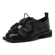 画像2: women's Lace-up leather oxford shoes with big flower motif Pumps　ビックフラワーモチーフ付きレースアップレザーオックスフォードシューズ パンプス (2)