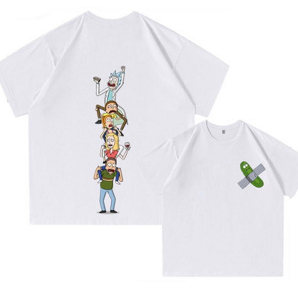 画像1: Rick and Morty Cucumber t-shirts  　ユニセックス 男女兼用リックとモーティきゅうりプリント Tシャツ (1)