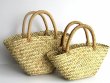 画像2: woven triangular grass oblique straw bagbasket bag  tote bag　 トライアングル三角籠かごトートバッグ ビーチバッグ (2)