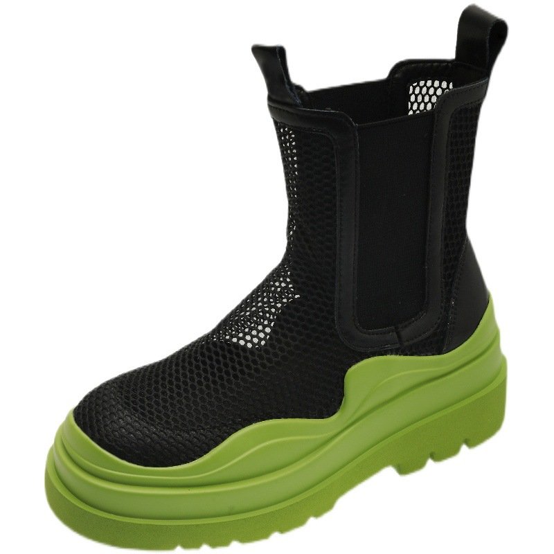 画像2: women's Mesh-Platform Martin Boots メッシュプラットフォーム厚底マーティンブーツ (2)