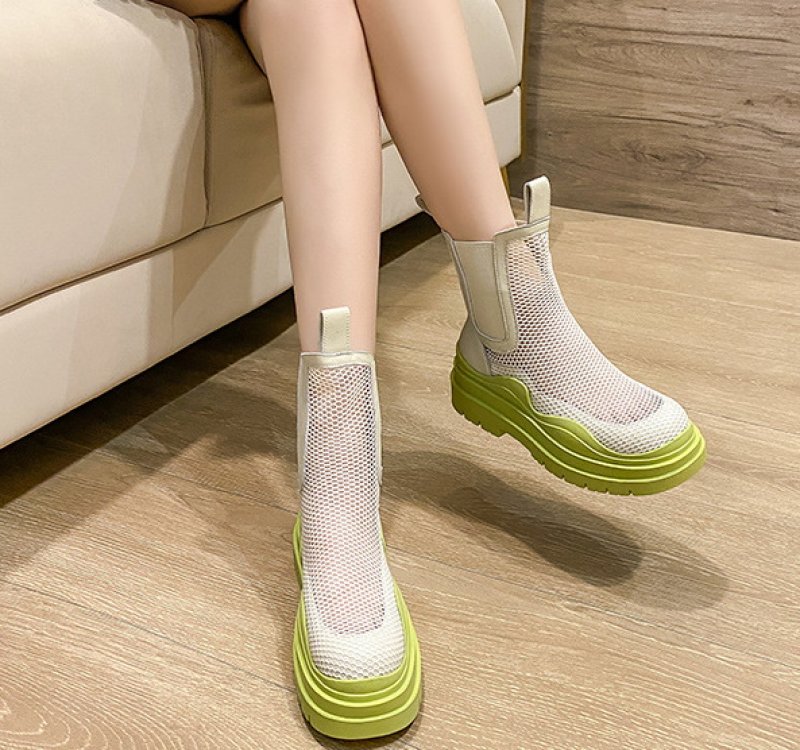 画像6: women's Mesh-Platform Martin Boots メッシュプラットフォーム厚底マーティンブーツ (6)