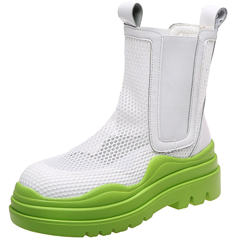 画像1: women's Mesh-Platform Martin Boots　メッシュプラットフォーム厚底マーティンブーツ (1)