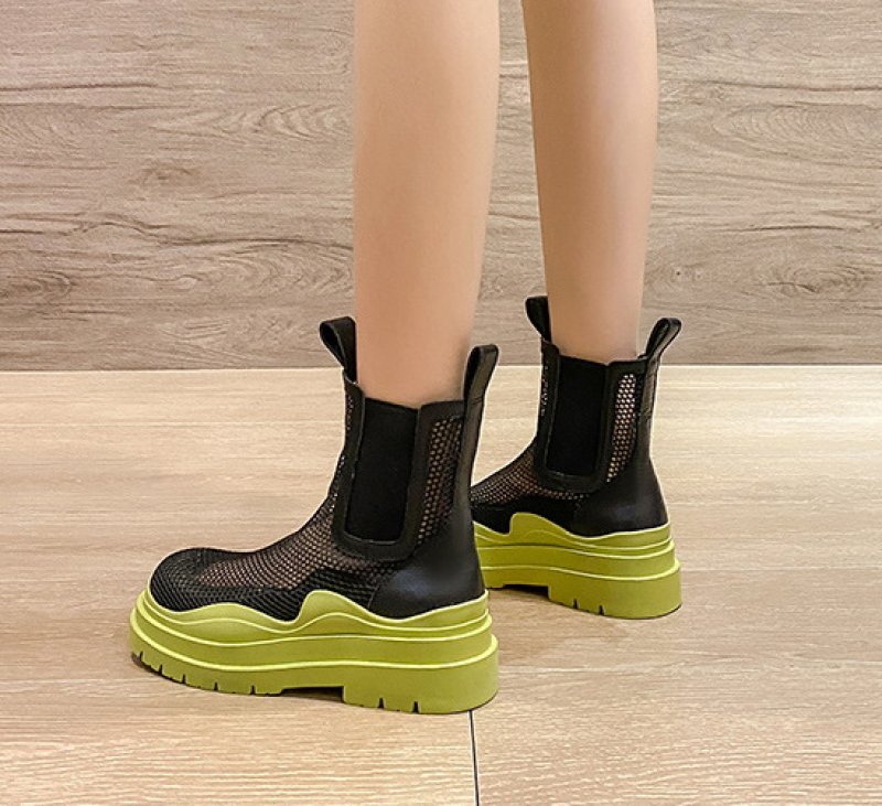 画像5: women's Mesh-Platform Martin Boots メッシュプラットフォーム厚底マーティンブーツ (5)