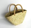 画像5: woven triangular grass oblique straw bagbasket bag  tote bag　 トライアングル三角籠かごトートバッグ ビーチバッグ (5)