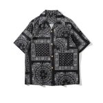 画像3: Unisex paisley shirt Aloha shirt   男女兼用 ユニセックスオーバーサイズ　ペイズリー柄  バンダナ柄 シャツ アロハシャツ  (3)