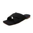 画像2: square head cross beach one word slippers sandal 　フラットクロスサンダルスリッパ    (2)