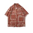 画像2: Unisex paisley shirt Aloha shirt   男女兼用 ユニセックスオーバーサイズ　ペイズリー柄  バンダナ柄 シャツ アロハシャツ  (2)