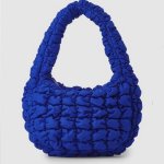 画像3: down dumpling folded shoulder tote bag　 絞りキルティングバケットダウンショルダートートフレンチバッグ (3)