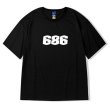 画像1: simple 686 rogo printing top printing t-shirts  　ユニセックス 男女兼用686ナンバープリントTシャツ (1)