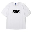 画像2: simple 686 rogo printing top printing t-shirts  　ユニセックス 男女兼用686ナンバープリントTシャツ (2)