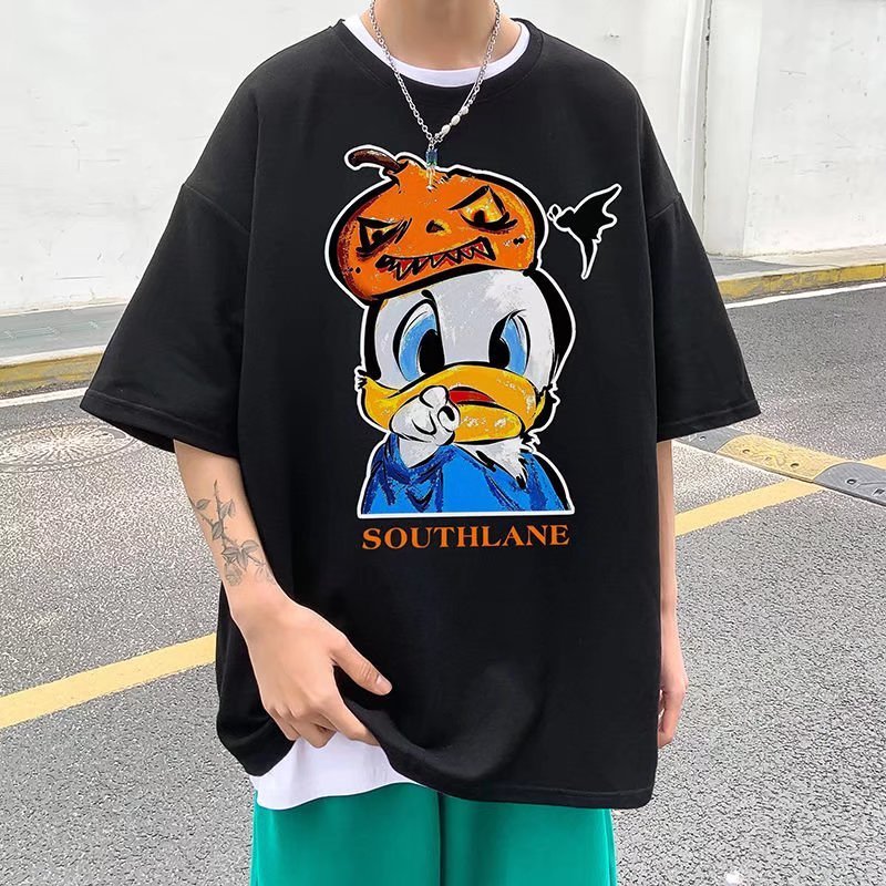 画像3: Angry Donald Luck printing t-shirts   ユニセックス 男女兼用アングリードナルドダックプリントTシャツ (3)