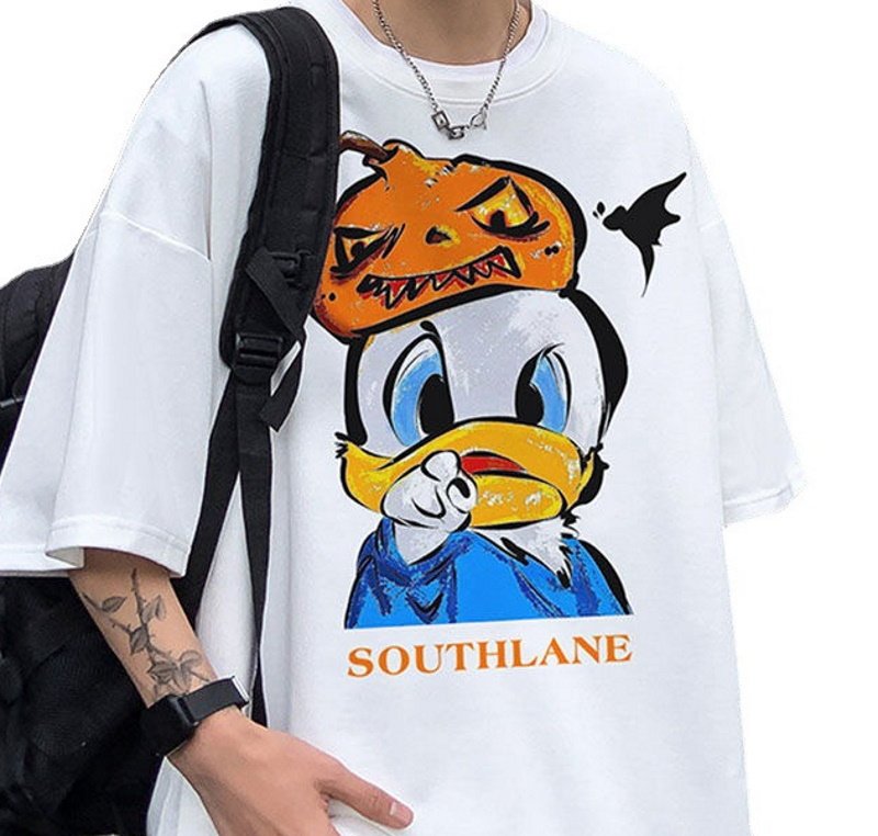 画像4: Angry Donald Luck printing t-shirts   ユニセックス 男女兼用アングリードナルドダックプリントTシャツ (4)